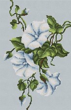 Luca-S  B2232  Liserons bleus  Kit  Broderie  Point de croix  Compté