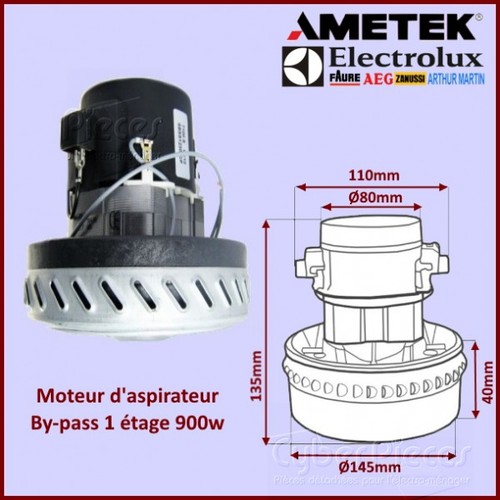 Moteur aspirateur pass - d'aspirateur, by-pass