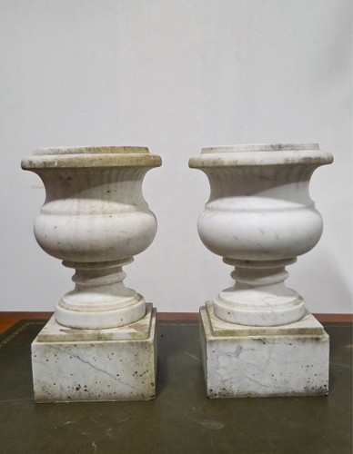 Paire vases marbre - de,