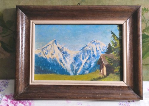 Ancien tableau panneau bois - tableau,