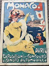 Monaco, Avril Exposition et Concours de Canots Automobiles Poster Grun 1908