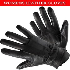 Femmes Cuir Gants Chaud Hiver Femmes Souple Conduite Polaire Doublé Taille Noir