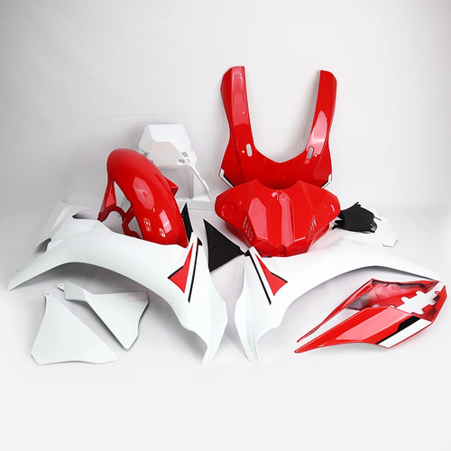 Kit carénage abs blanc rouge - kit,