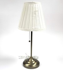 Ikea Arstid Table Lamp Gold Nickle Plated Pull Switch White Shade 220v BD794
