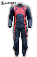 § DESTOCKAGE § COMBINAISON MOTO CUIR PISTE OU ROUTE NOIR ET ROUGE TAILLE L