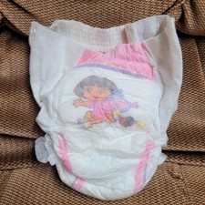 (1) Vtg Dora the Explorer Boots Feel N Learn Advanced Trainer Diapers 3T-4T 2004