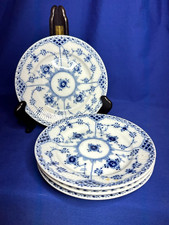 Royal Copenhagen china Blue Fluted Half Lace pattern set of 4 bread plates 2Q