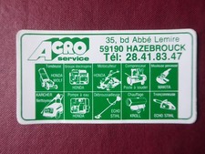 STICKER STICKER AGRO SERVICE HAZEBROUCK MOWER TILLER HONDA KARCHER