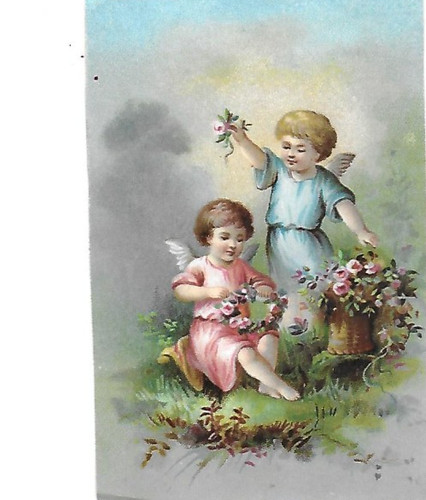 Ancien chromo angelots aux - chromo,