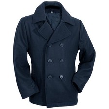 Américaine Bleu Marine Pea Coat Manteau XS-3XL D'Hiver Veste Court