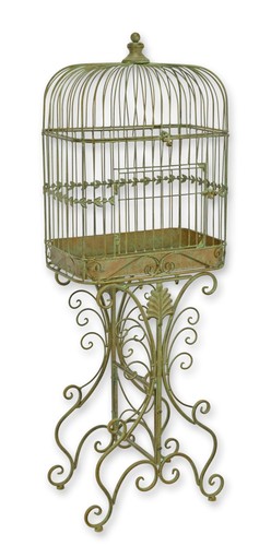 Une cage oiseaux fer sur - une, en