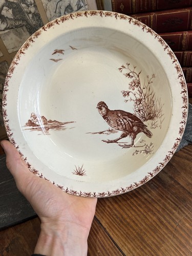 Plat creux faïence peinte - creux,