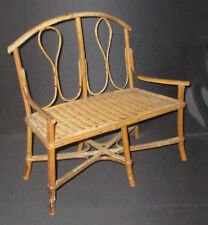 antique large bench bench wicker & wood doll sofa early 20th century