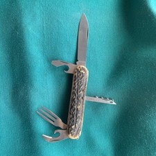 MERCURY DEER HORN MULTIPURPOSE KNIFE GREAT CONDITION KNIFE COUTEAU NAVAJA