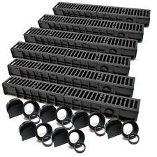 Caniveau 6x1m Grille recouvrement 25t Fonte Drainage Eaux usées Évacuation