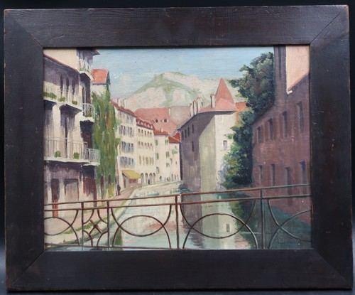 Tableau ancien annecy paysage - tableau,