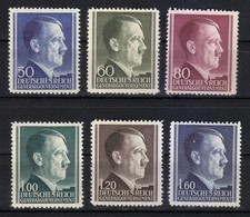 Poland Post Osten 1942 MNH Mi 83A-88A Sc N91-N96 Adolf Hitler perf.12.5 (III) **