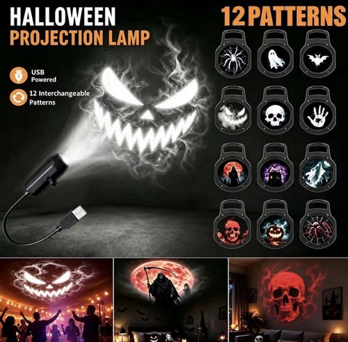 Lampe projecteur halloween led - lampe,