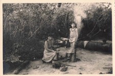 OLD PHOTO 1953 GUIANA OYAPOCK DOWNSTREAM ST GEORGES TWO YOUNG INDIANS GALIBIS