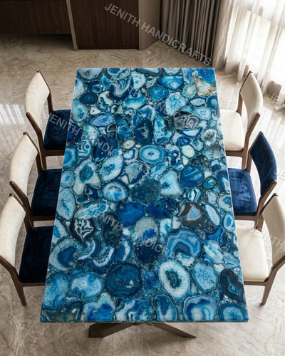 Table agate bleue - de, en