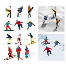 3Pcs HO Scale 1/87 Mini Ski
