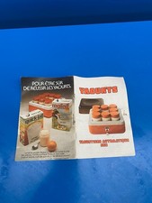 Notice livre de recette yaourts pour yaourtière 872 SEB