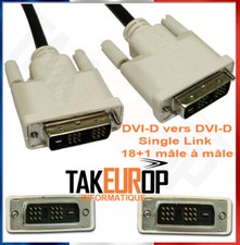 Cable DVI mâle - mâle 1.8 m DVI-D vers DVI-D Single Link - câble vidéo écran pc