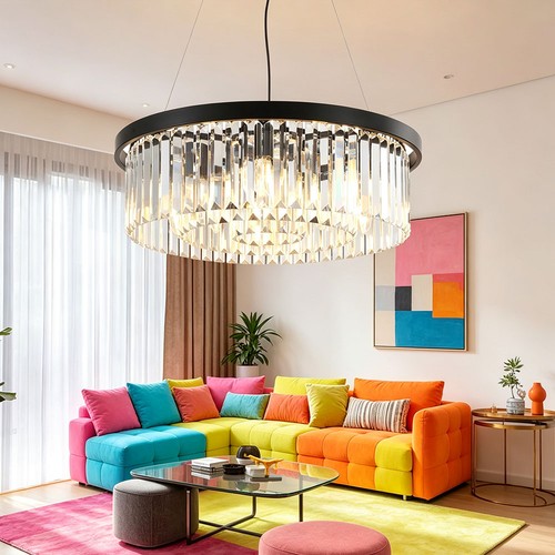 60cm lustre ronde - lustre, cristal