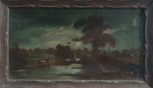 Tableau ancien huile toile fin - ancien,