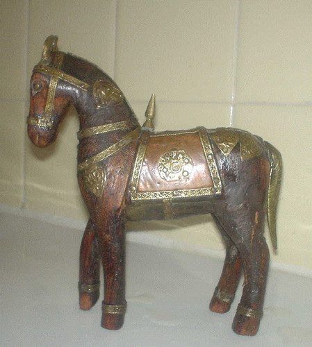 Cheval bois cuivre - cheval,