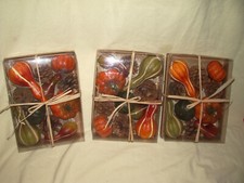 " 3 BOITES DE DECORATION AUTOMNE FORET POUR TABLE POMME PIN CITROUILLE NEUF