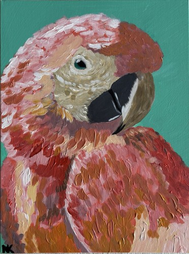 Peinture portrait perroquet