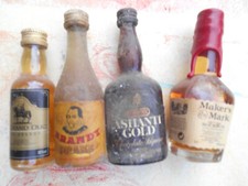 Lot 4 Mignonettes Ancienne Alcool Collection Bistrot brandy ashanti maker grand