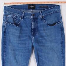Mens 7 for All Mankind SLIMMY TAPERED Stretch Tapered Blue Jeans W33 L32