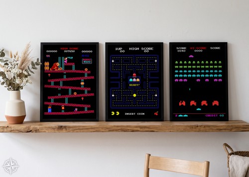 Triptyque jeu rétro - triptyque, affiches