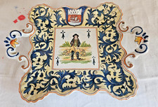 XIX SIECLE PLAT DESVRES FRERES FOURMAINTRAUX N° 799 PECHEUR BLASON VILLE NANTES