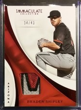 2017 Immaculate Collection Swatches Ruby BRADEN SHIPLEY RC Jersey Logo Patch
