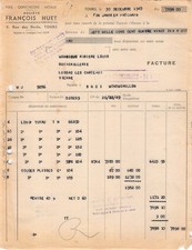 1949 FINS QUINCAILLERIE METAUX SOCIETE FRANCOIS HUET A TOURS - M. RIBIERE A L