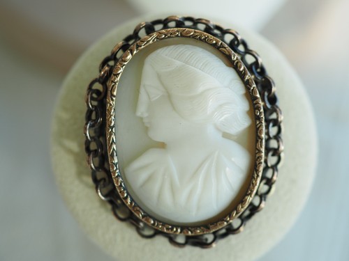 Broche camee ancien pomponne - camee,