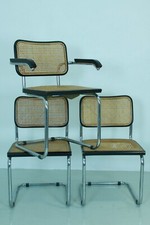 Old living room design Marcel Breuer 2 chairs one armchair vintage B32 B64 20th century 