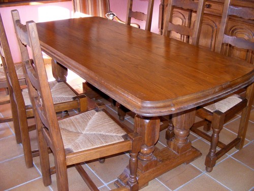 Salle manger chêne table - salle,