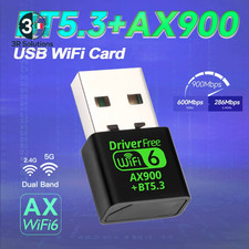 USB AX900 Wifi 6 Bluetooth 5.3 Dual Band 2.4/5GHz Dongle Adapter