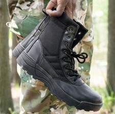 New Black Men's Military Tactical Ankle Boots Desert Combat Army Hiking Shoes 