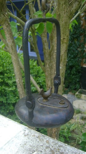 Ancienne lampe huile au coq - lampe,