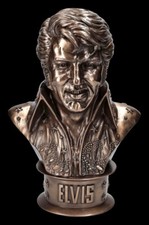 Elvis Presley Buste Grand Figurine Décorative Décoration Bronzé 33cm