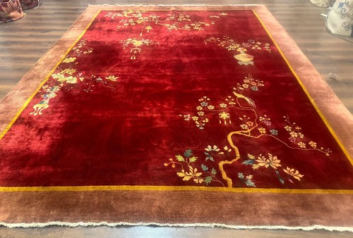 Tapis art déco chinois - , rouge