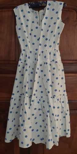 Robe vintage cotonnade pois - cotonnade, à