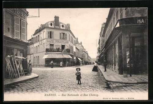 Cpa mantes rue nationale - cpa, mantes,
