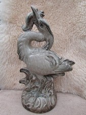Royal Copenhagen Heron catching a fish, stoneware, very rare.