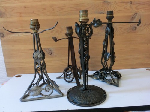 Lot pied lampe en fer - pied,
